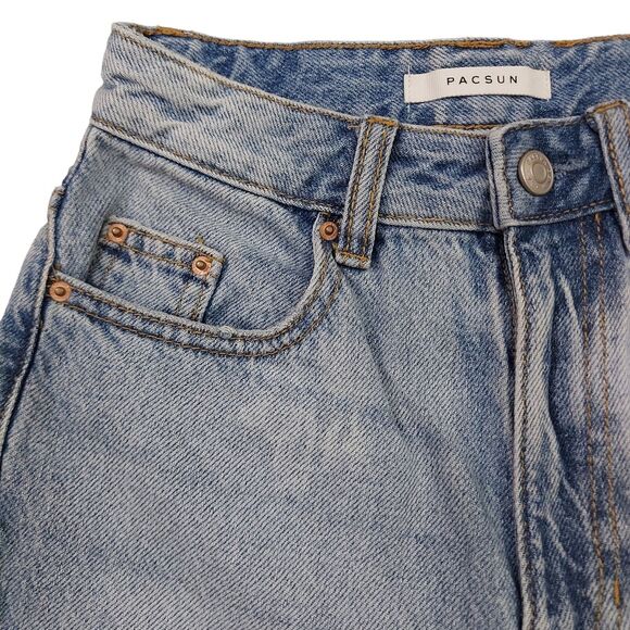 Pacsun 90's Boyfriend Jeans Womens 22 Blue Y2K Cotton Distressed Premium Denim - Picture 5 of 12